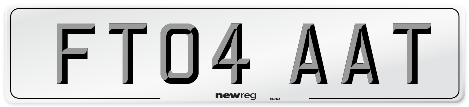 FT04 AAT Number Plate from New Reg